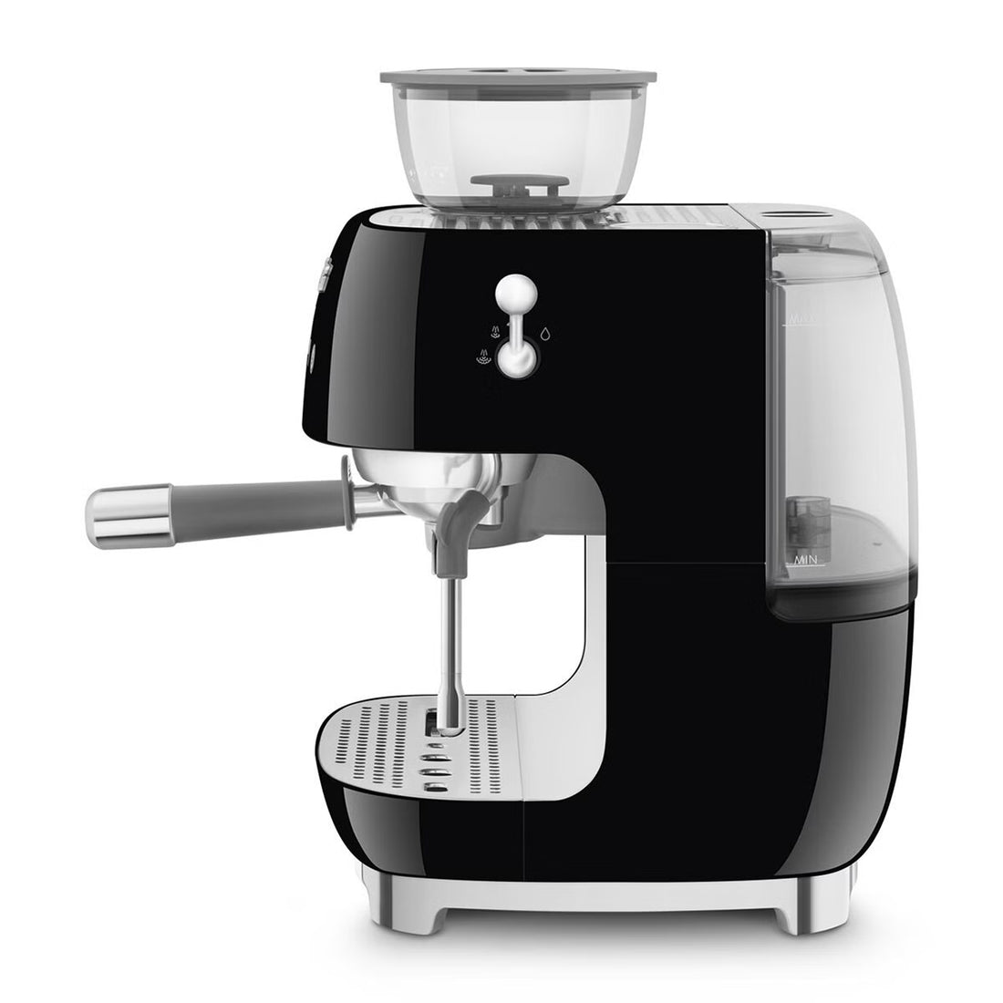 Smeg 50s Style Espresso Machine with Built-in Grinder Black EGF03BLAU