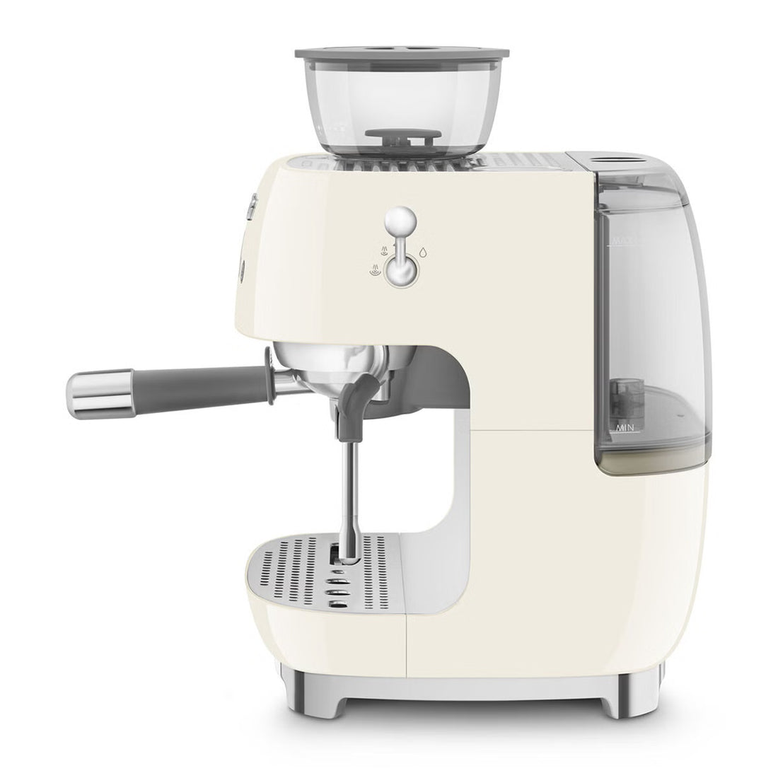 Smeg 50s Style Espresso Machine with Built-in Grinder Cream EGF03CRAU