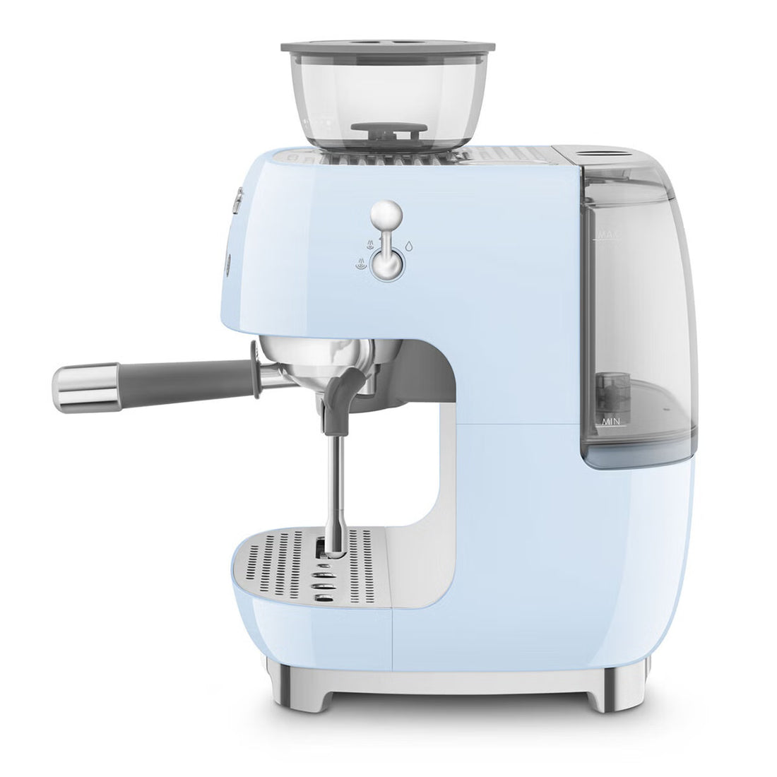 Smeg 50s Style Espresso Machine with Built-in Grinder Pastel Blue EGF03PBAU