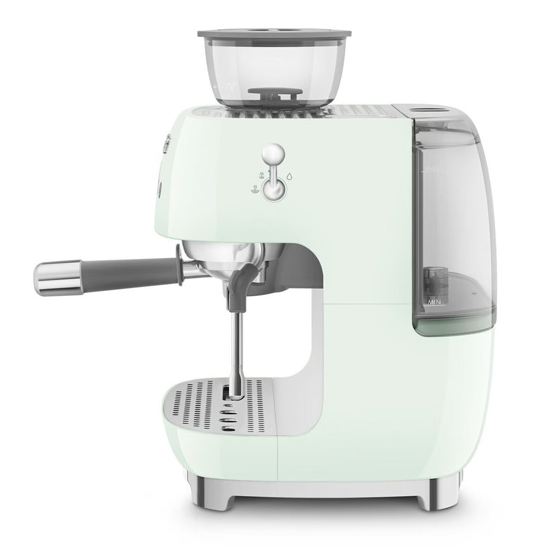 Smeg 50s Style Espresso Machine with Built-in Grinder Pastel Green EGF03PGAU