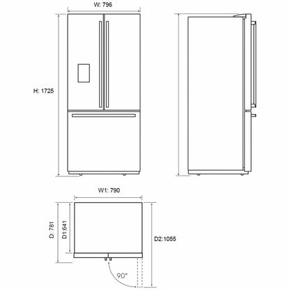 Electrolux 491L French Door Frost Free Fridge EHE5267SC