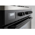Euro EO90FSDPBL freestanding oven with 5 burners, wok burner, and twin fan