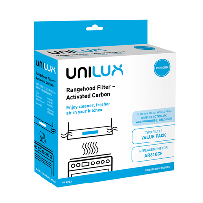 Unilux Activated Carbon Rangehood Filter 2-Pack ULX253