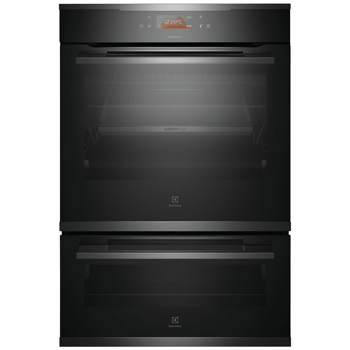 Electrolux 60cm Pyrolytic Dark Stainless Steel Double Oven with Steambake EVEP626DSE