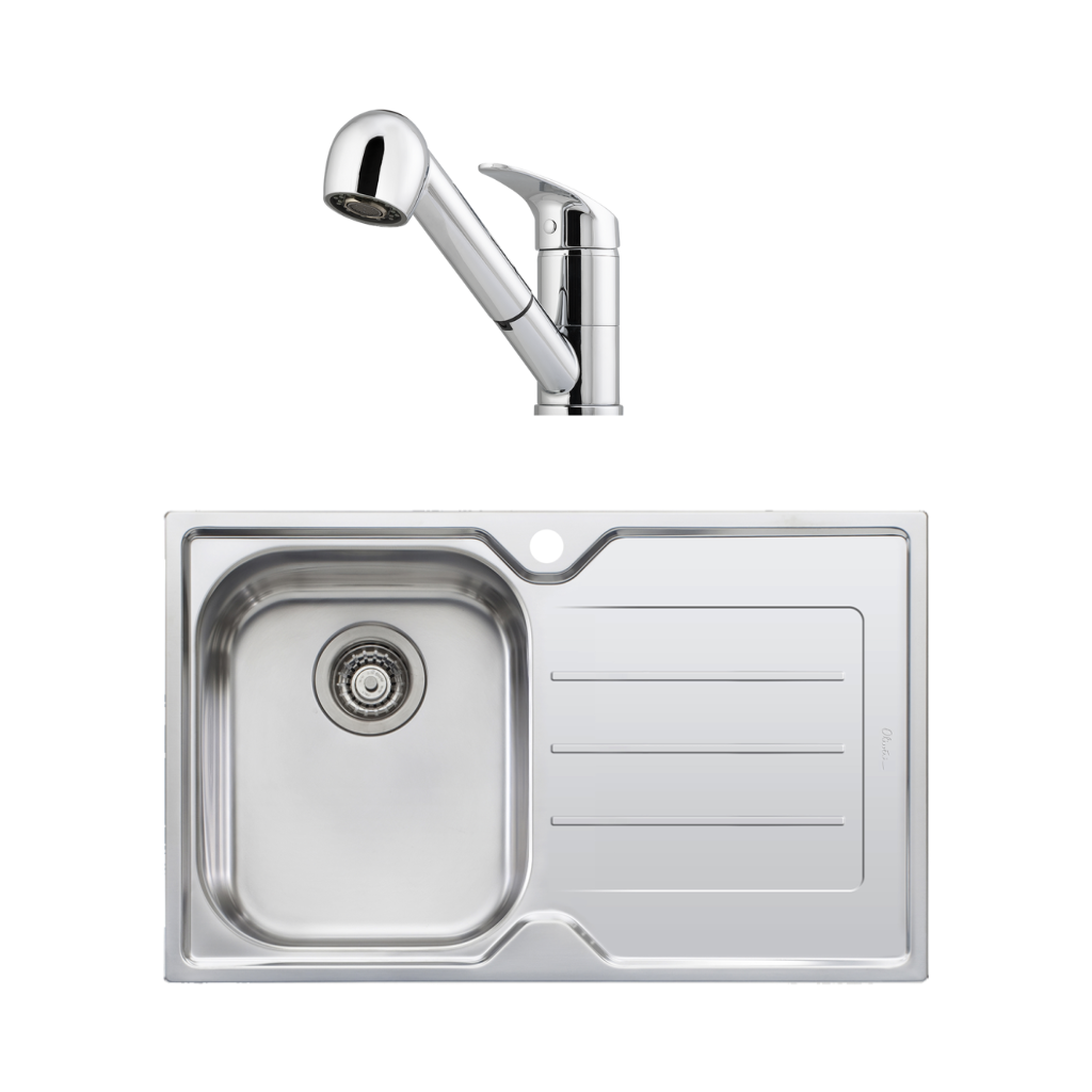 Oliveri Stainless Steel Sink & Mixer Pack FL121 + LON580FCRP