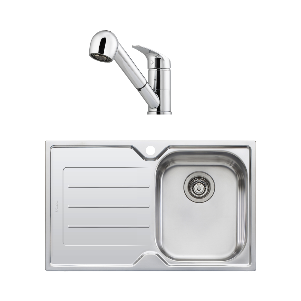Oliveri Stainless Steel Sink & Mixer Pack FL122 + LON580FCRP