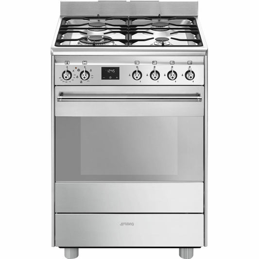 Smeg 60cm Dual Fuel Upright Stove Stainless Steel FS61XNG8-1