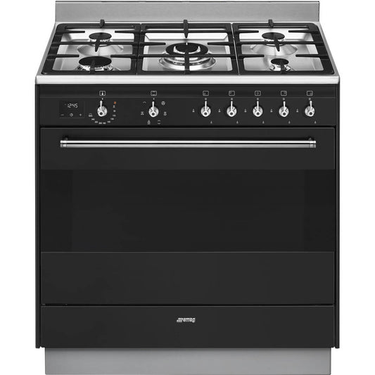 Smeg 90cm Duel Fuel Freestanding Oven/Stove Anthracite FS9606AS-1