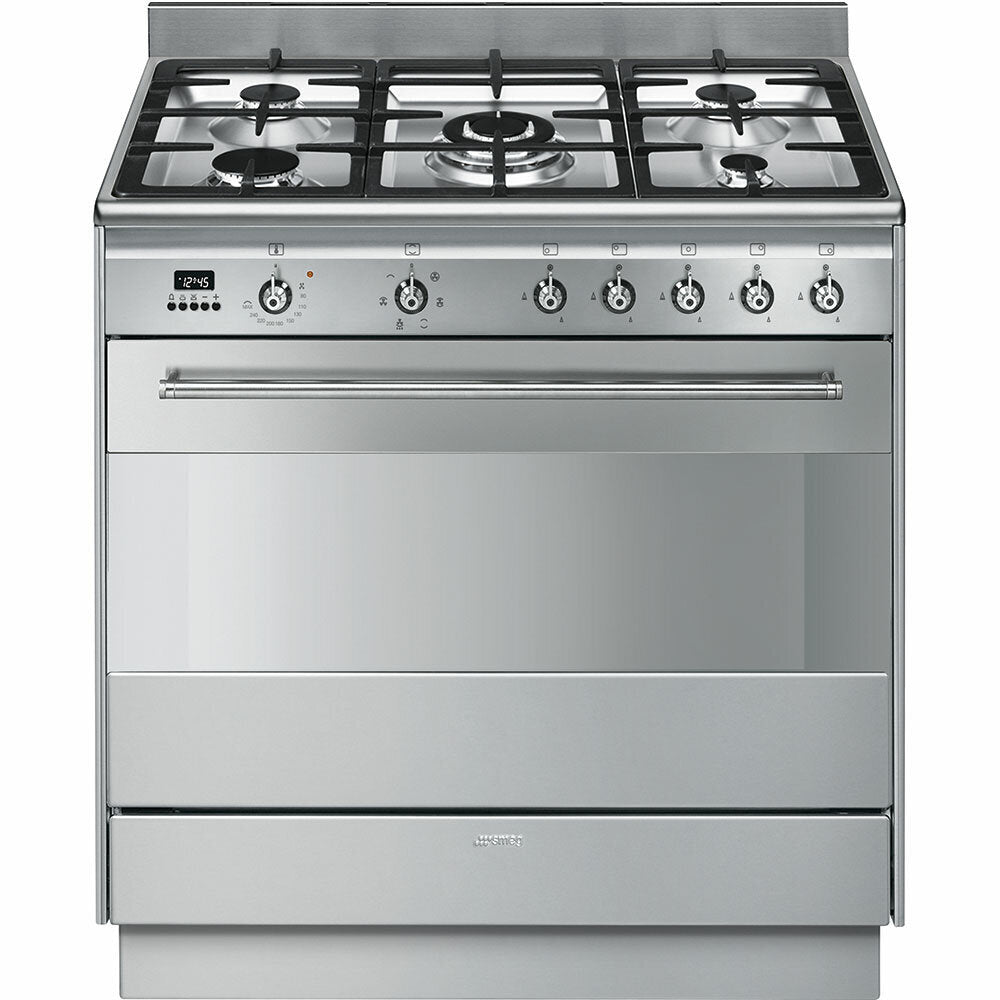 Smeg 90cm Classic Freestanding Dual Fuel Oven/Stove FS9606XS-1