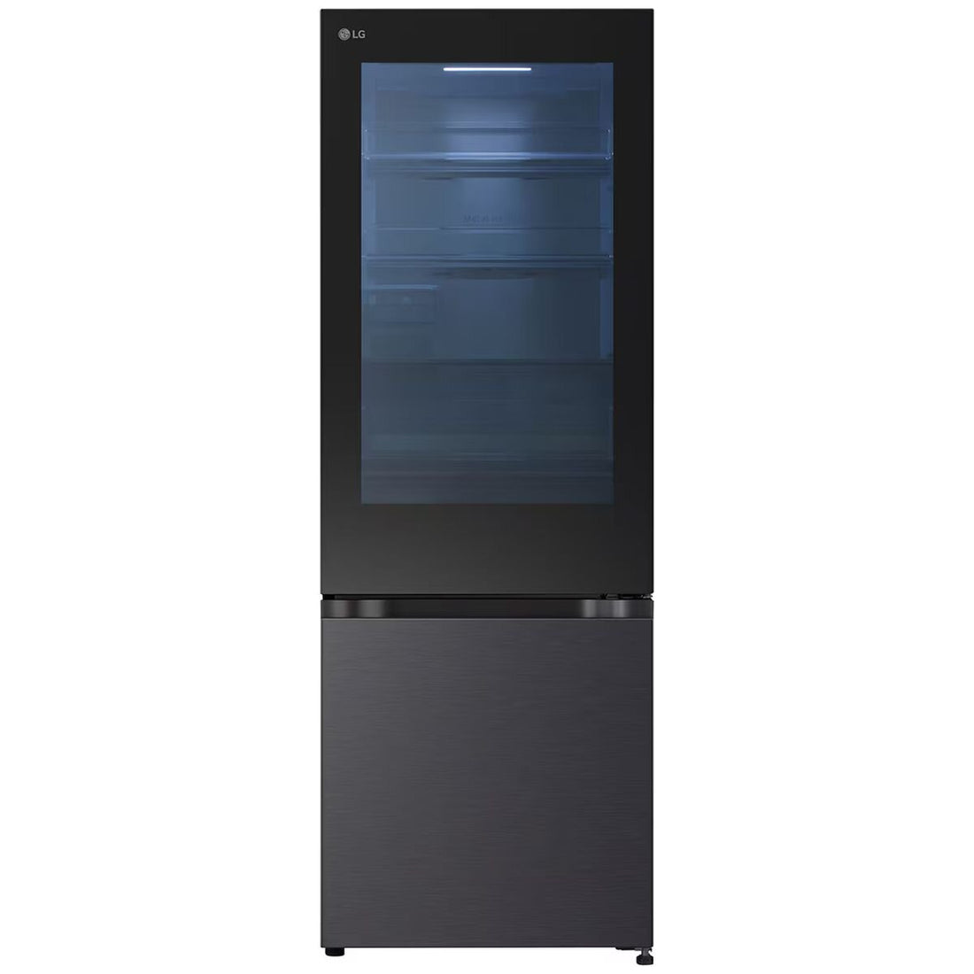 LG 340L Bottom Mount Fridge with Instaview Matte Black GB-V300MBL
