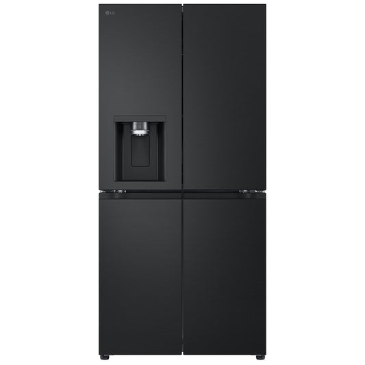 LG 508L French Door Fridge with Slim In-door Ice & Water Dispenser Matte Black GF-L500MBL