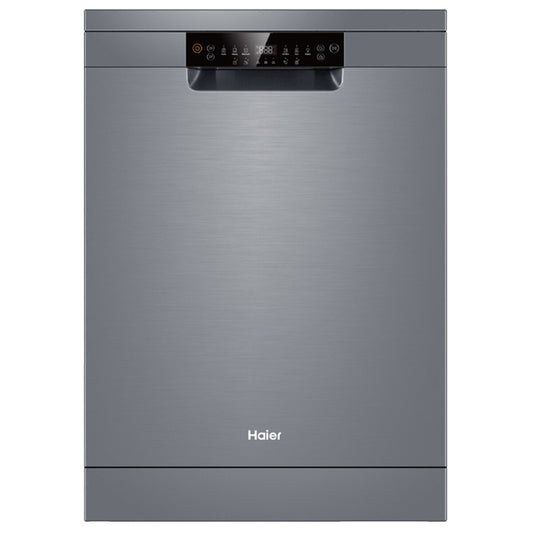 Haier 500 Series Freestanding Dishwasher with Sanitise Satina Silver HDW15F1S1