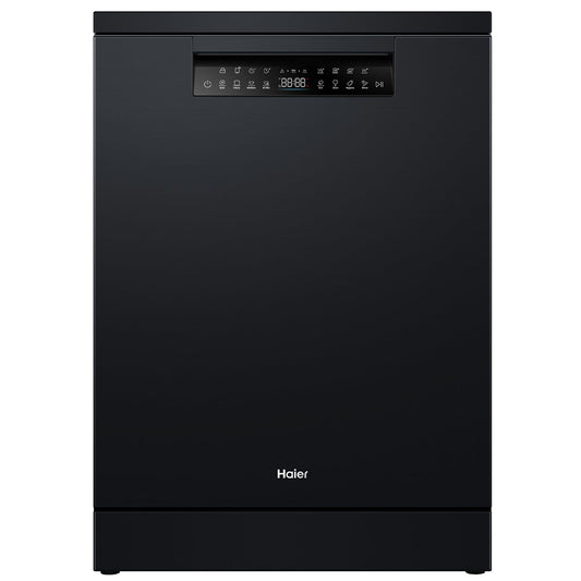 Haier Freestanding Dishwasher with Steam Black HDW15F3B1