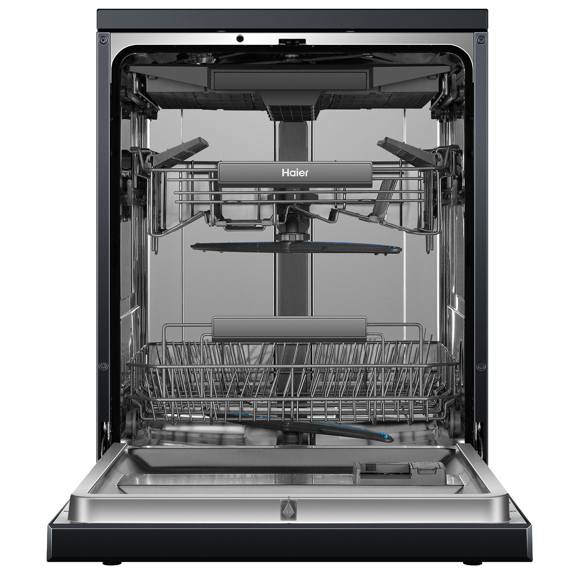 Haier 600 Series Freestanding Dishwasher with Steam Black HDW15F3B1