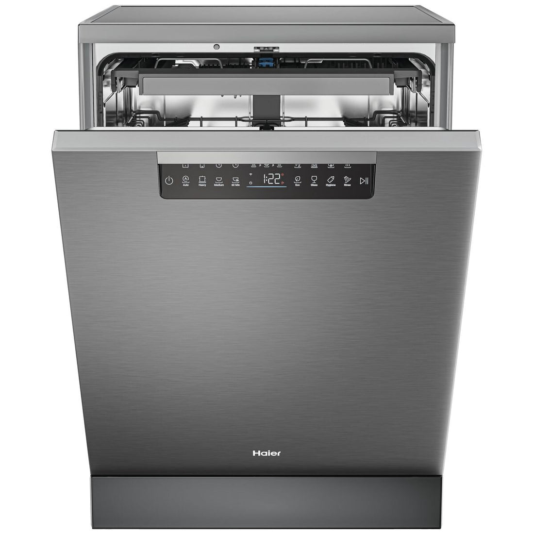 Haier 600 Series Freestanding Dishwasher with Steam Satina Silver HDW15F4S1
