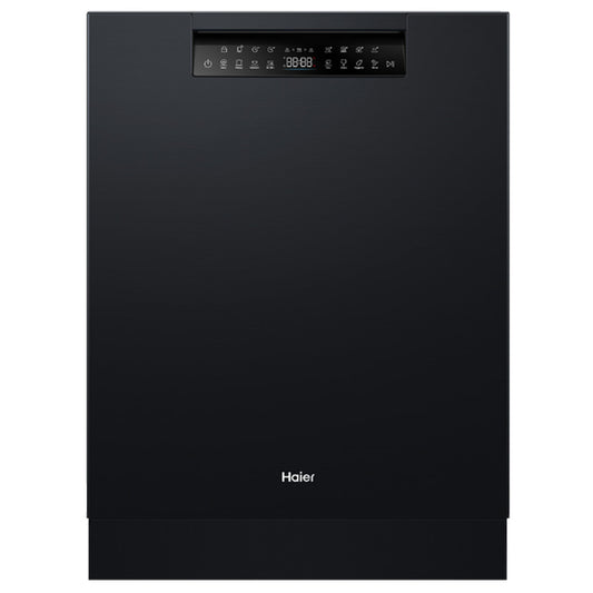 Haier 600 Series Built Under Dishwasher with Steam Black HDW15U3B1