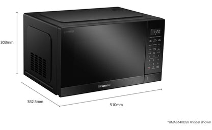 Hisense 34L 1100W Inverter Microwave Black Mirror HMAS3411BMV