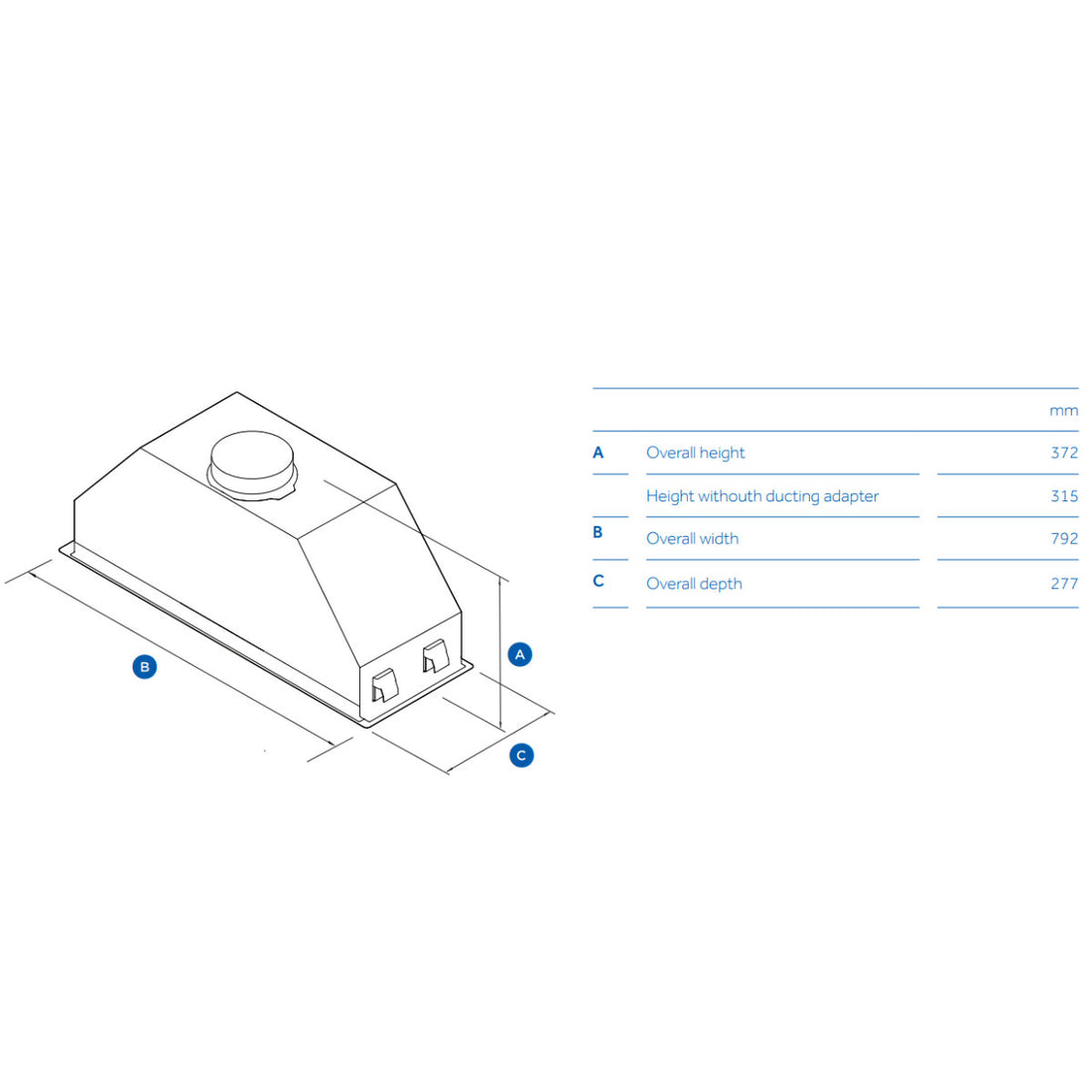 Haier 90cm 500 Series Integrated Insert Stainless Steel Undermount Rangehood HPH90ILX2