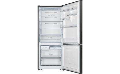 Hisense 417L PureFlat Eco Vision Bottom Mount Refrigerator Black Steel HRBM418E