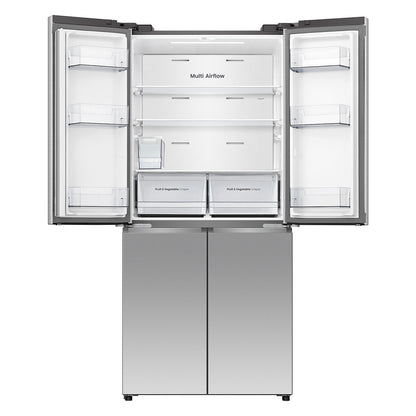 Hisense 483L PureFlat Slim French Door Refrigerator with Non-Plumbed Ice and Water Dispenser Stainless Steel HRCD483TSW