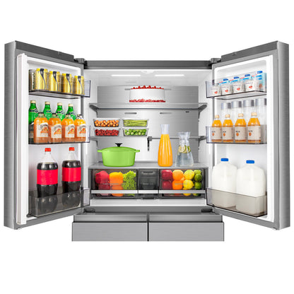 Hisense 640L PureFlex French Door Refrigerator with Non-Plumbed Ice and Water Dispenser Stainless Steel HRCD640TSW