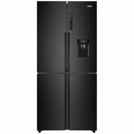 Haier 466L Quad Door Frost Free Fridge with Water Dispenser Black HRF516YHC