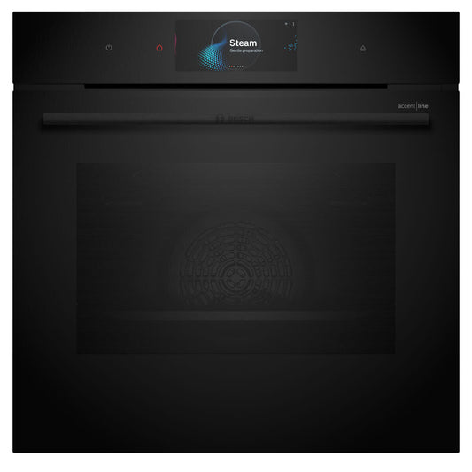 Bosch Series 8 Accentline 60cm Built-In Oven with Added Steam Function Black HRG978NB1A