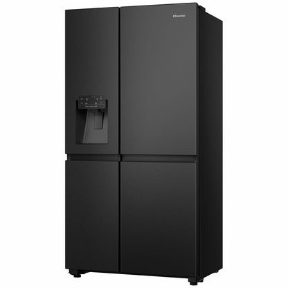 Hisense 632L Side by Side Refrigerator Black Steel HRSBS632BW