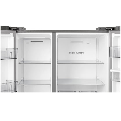 Hisense 649L Side by Side Refrigerator with Non-Plumbed Water Dispenser Stainless Steel HRSBS649SW