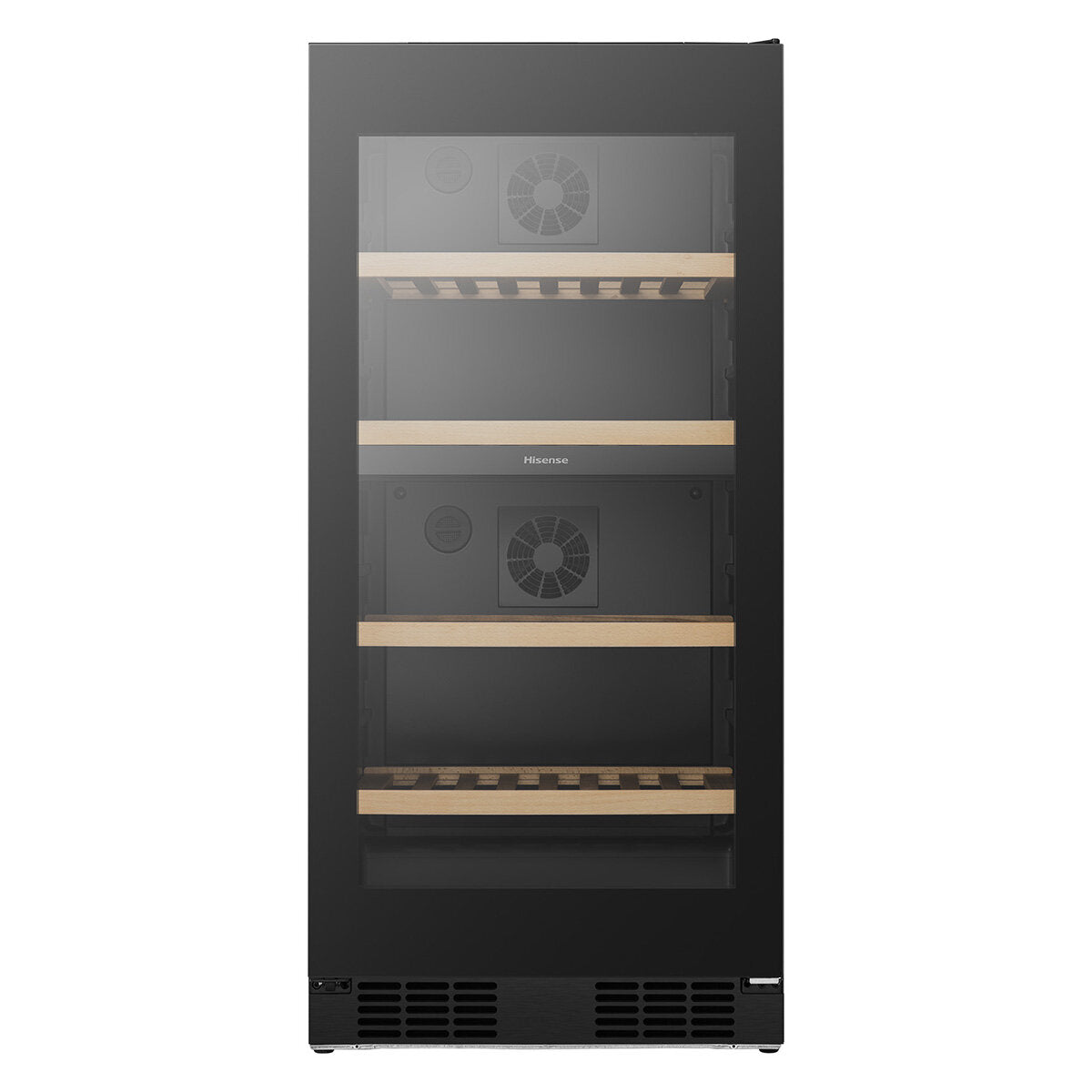 Hisense 108 Bottle Dual Zone Wine Cabinet Black Glass HRWC108B