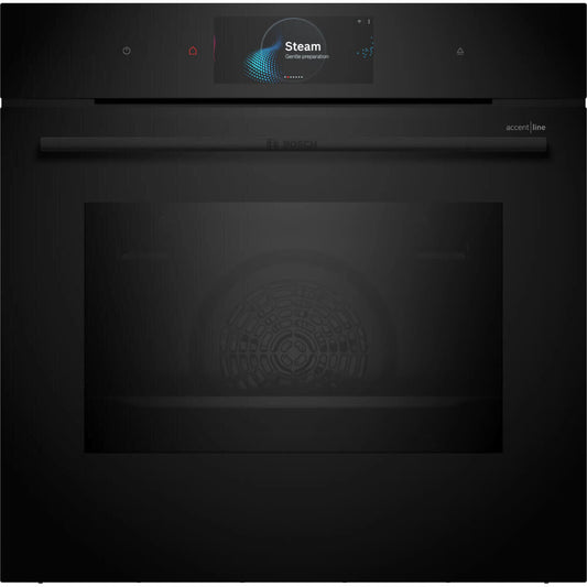 Bosch Series 8 Accentline 60cm Built-in Oven with Steam Function Black HSG958DB1A