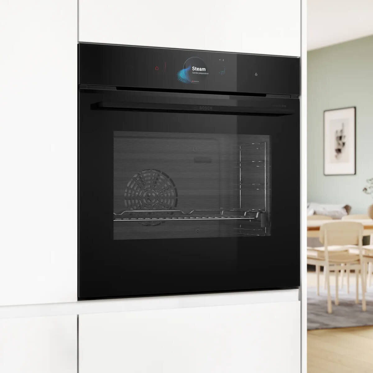 Bosch Series 8 Accentline 60cm Built-in Oven with Steam Function Black HSG958DB1A