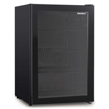 Husky 130L Glass Door Bar Fridge Black HUS130CNBLK