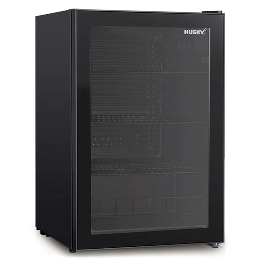 Husky 130L Glass Door Bar Fridge Black HUS130CNBLK