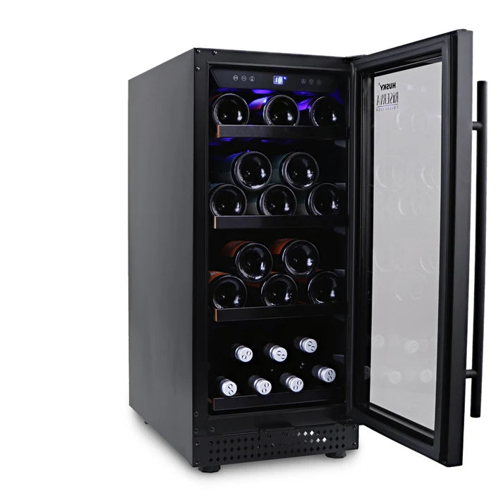 Husky Riserva 80L Single Zone Wine Fridge Black HUSWS33SMBZY