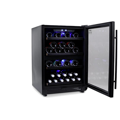 Husky Riserva 154L Dual Zone Wine Fridge Black HUSWS54DMBZY