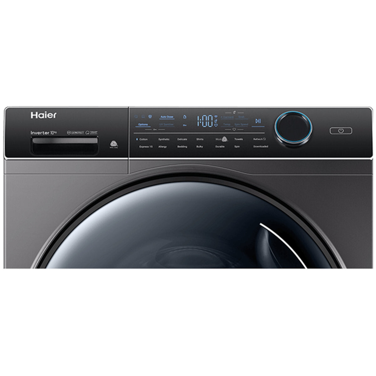 Haier 600 Series 10kg Front Load Washing Machine with UV Protect Dark Grey HWF10ANB1