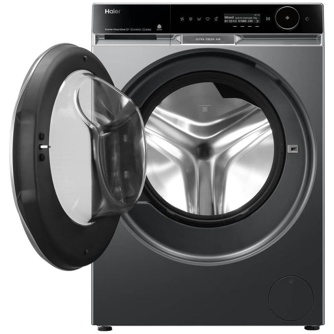 Haier 12kg 600 Series Front Load Washing Machine with Steam Care Dark HWF12PXB2