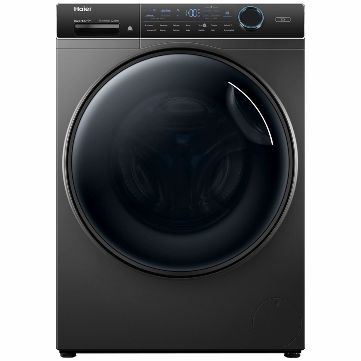 Haier 600 Series 9kg Front Load Washing Machine with UV Protect Dark Grey HWF90ANB1