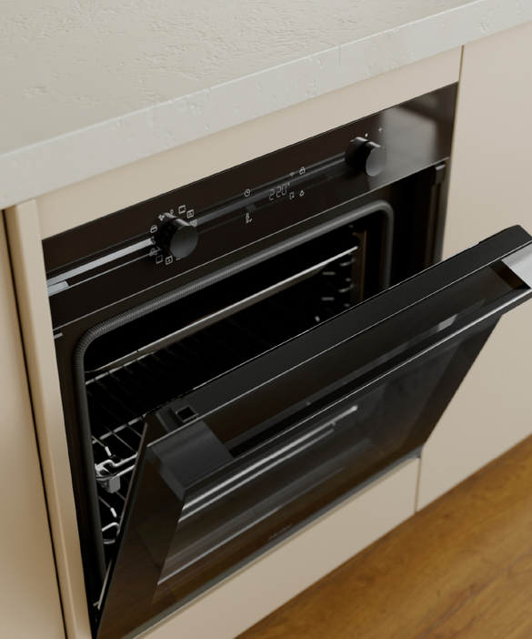 Haier 60cm 500 Series 12 Function Pyrolytic Built-in Oven with Air Fry Black HWO60S12EPB5