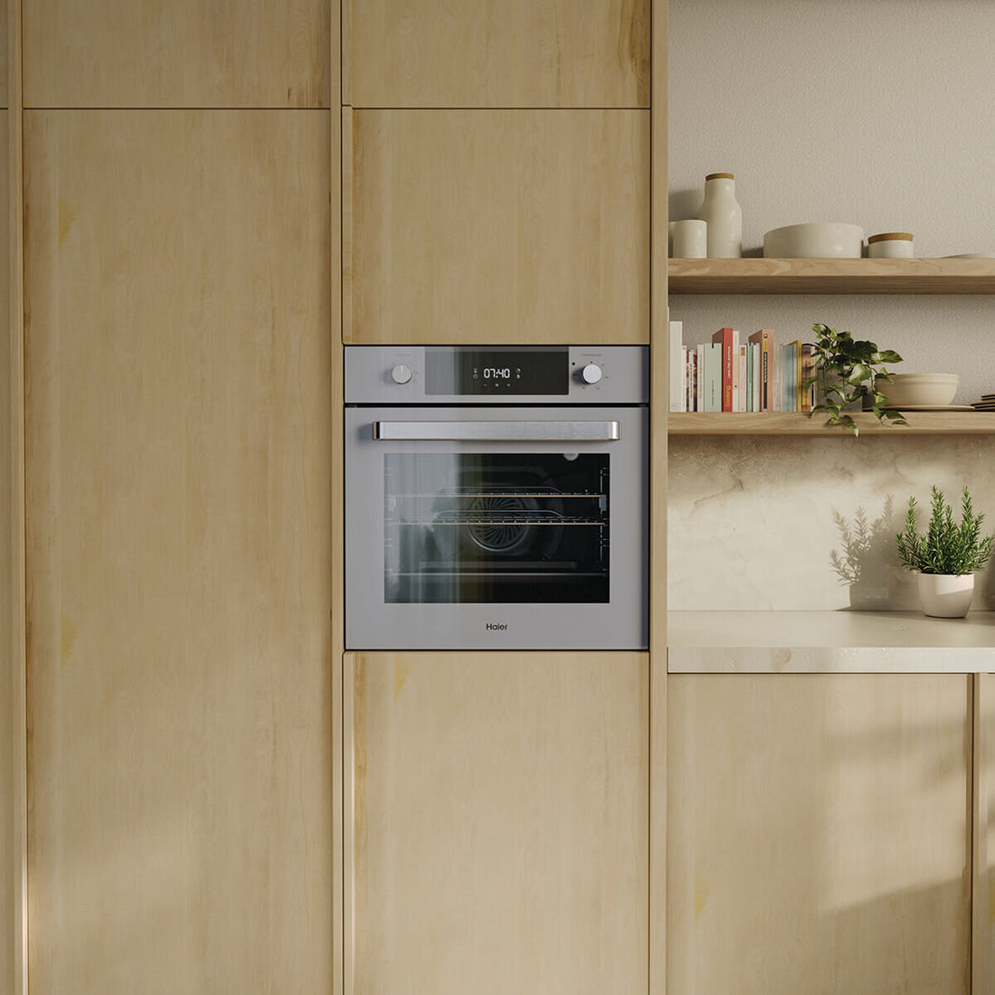 Haier 60cm 500 Series 7 Function Built-in Oven with Air Fry Grey HWO60S7EG5