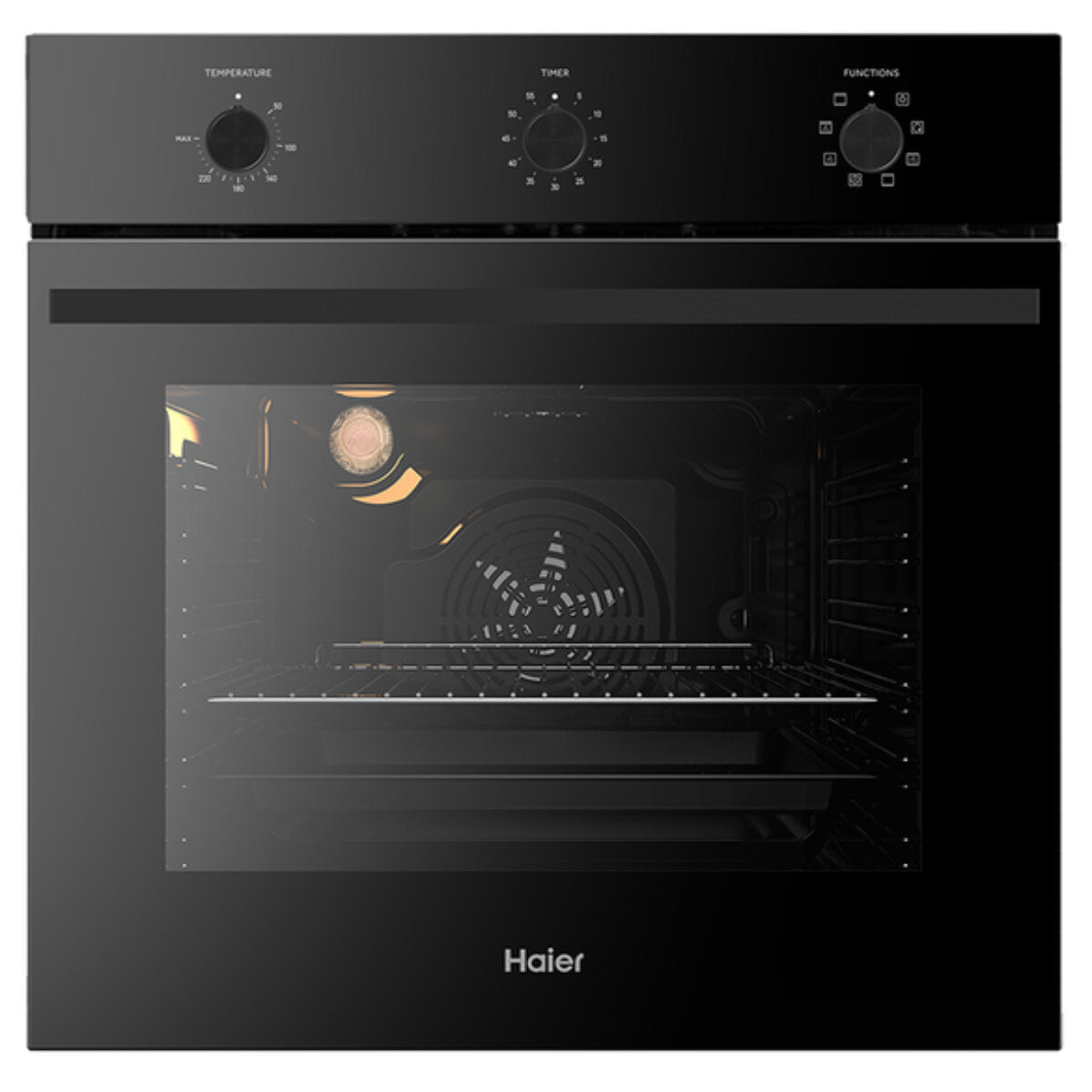 Haier 60cm Black Glass MultiFunction Oven HWO60S7MB3