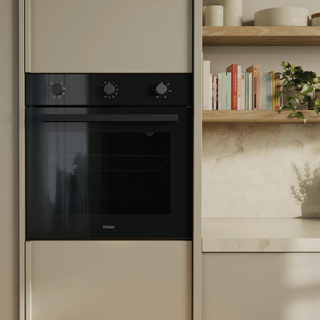 Haier 60cm 300 Series 7 Function Built-in Convection Oven Black HWO60S7MB5