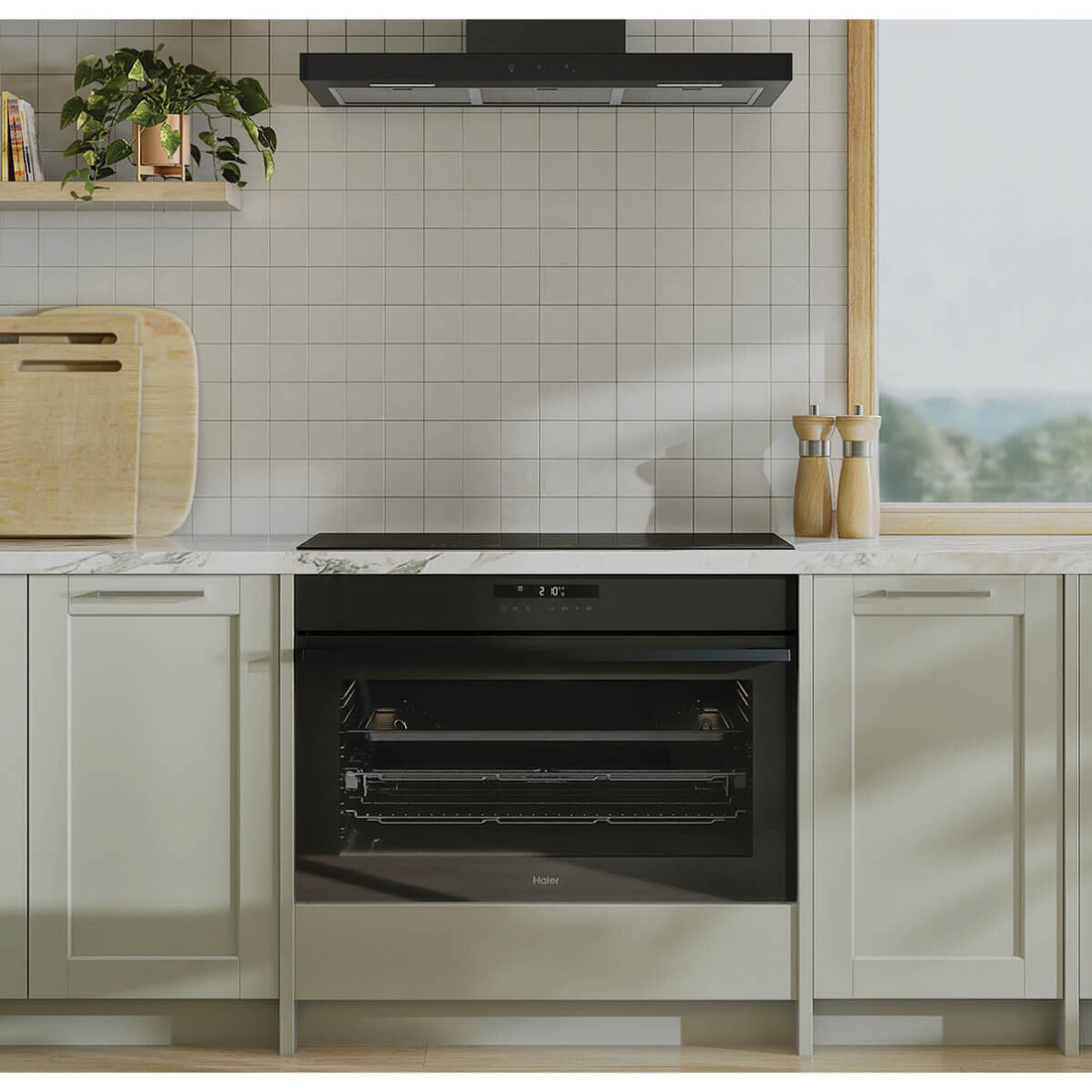 Haier 90cm 500 Series Built In Oven with AirFry and Steam Assist HWO90S16TB3
