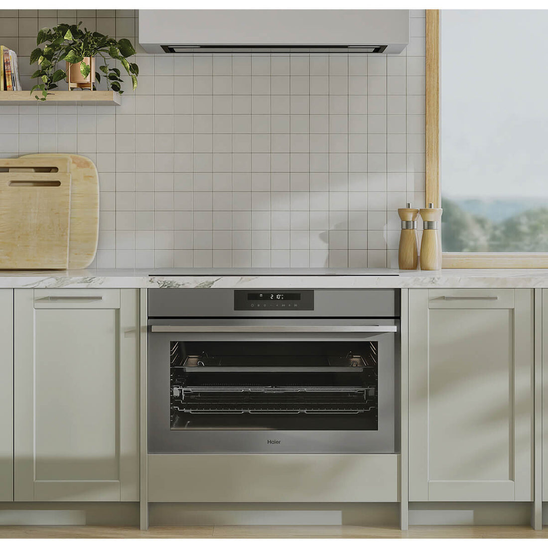 Haier 90cm 500 Series Built In Oven with AirFry and Steam Assist Grey HWO90S16TG3
