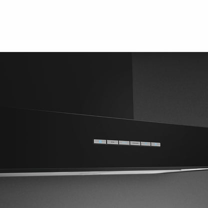 Smeg 90cm Wall Mount Gloss Black Canopy Rangehood KBTAU900NE