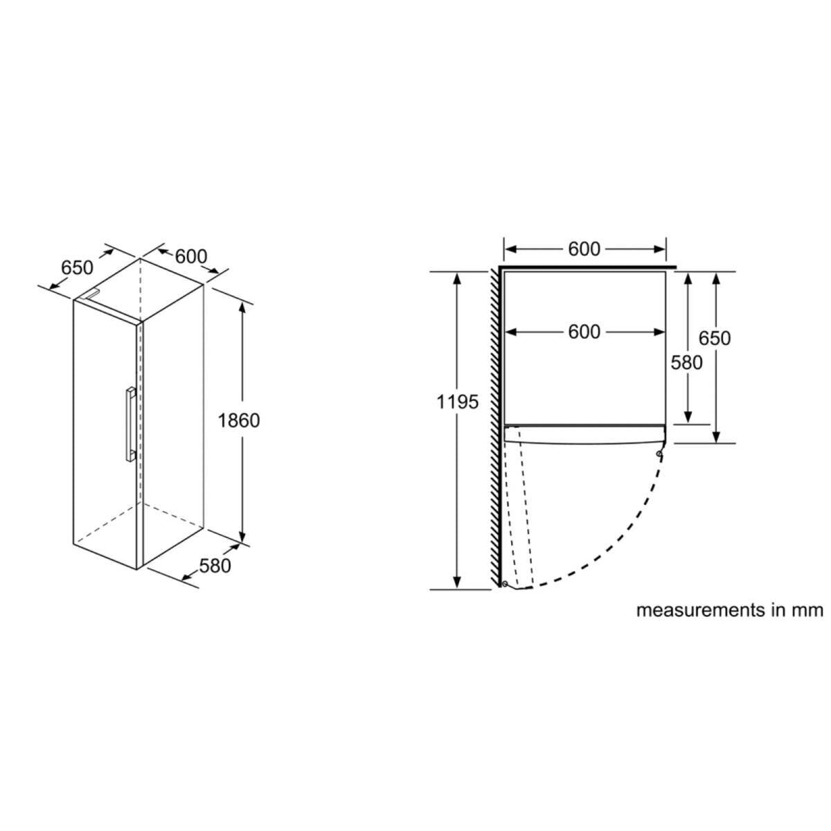 Bosch Series 4 324L Freestanding All Fridge KSV33VI3A