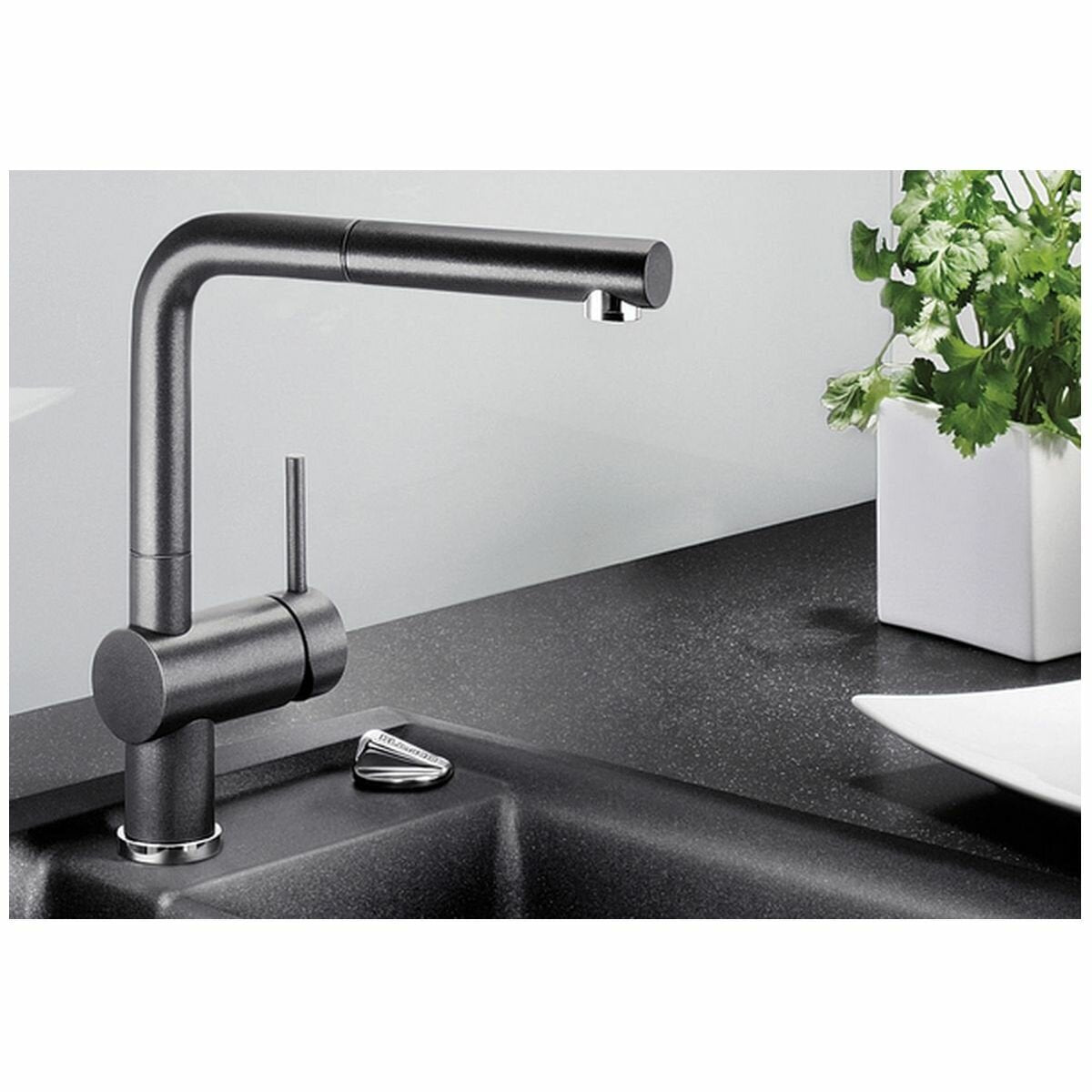 Blanco Kitchen Mixer with Pull Out Tap Anthracite LINUSSA