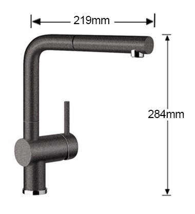 Blanco Kitchen Mixer with Pull Out Tap Anthracite LINUSSA