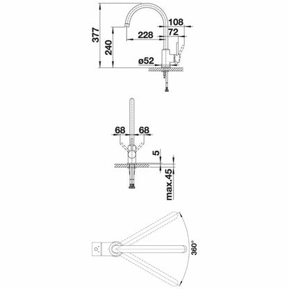 Blanco MIDA XL Gooseneck Mixer Tap MIDAXL